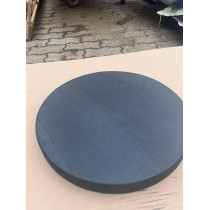 Geköhlte Eiche, runde Tischplatte, schwarz, geflammt, verleimt Ø 70-100 cm, Stärke 4 cm mit Fase, geölt 