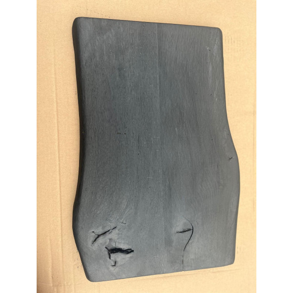 Geköhlte Eiche, Massivholz Tischplatte, 120x60x4,5cm, beidseitige Baumkante, Couchtisch