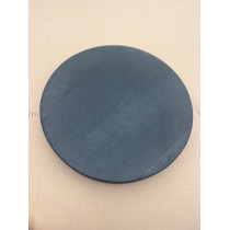 Geköhlte Eiche, runde Tischplatte, schwarz, geflammt, verleimt Ø 70-100 cm, Stärke 4 cm mit Fase, geölt 