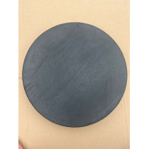 Geköhlte Eiche, runde Tischplatte, schwarz, geflammt, verleimt Ø 70-100 cm, Stärke 4 cm mit Fase, geölt 