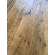 Gastro Massivholzplatte "Hafenkante", Tischplatte Eiche, 6 cm stark, wild, lebendig, astig, 80x80x6 cm