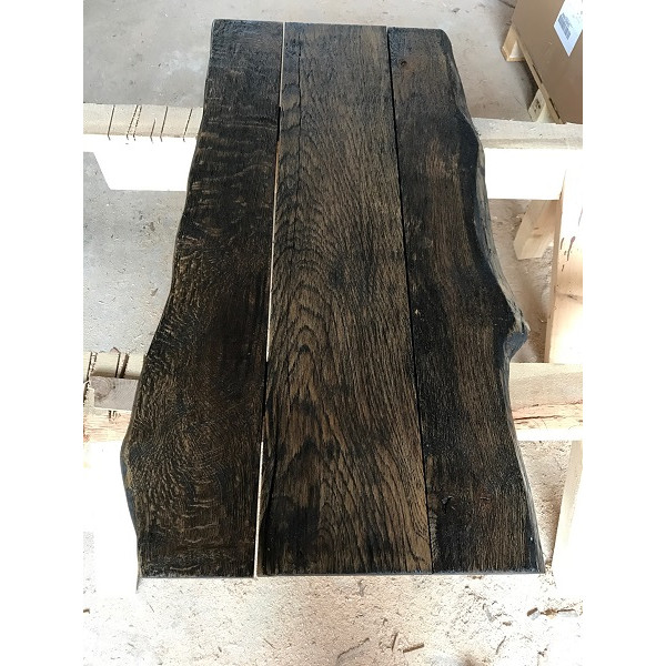 Tischplatte, Bohlen Eigenbau, Eiche, Altholz-Stil, BLACK, STRUKUTRIERT, 150x80x3cm