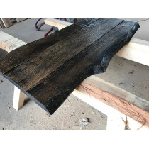 Tischplatte, Bohlen Eigenbau, Eiche, Altholz-Stil, BLACK, STRUKUTRIERT, 150x80x3cm