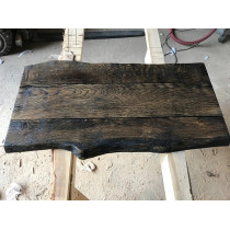 Tischplatte, Bohlen Eigenbau, Eiche, Altholz-Stil, BLACK, STRUKUTRIERT, 150x80x3cm