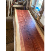 MAMMUTBAUM, Baumscheibe, Waschtisch, Tischplatte, einseitige Baumkante 100x50x5 cm - andere Maße möglich
