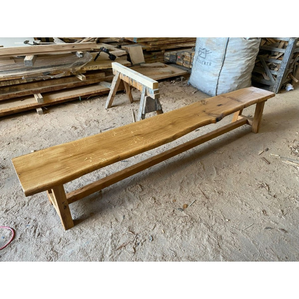 Eiche, Bank, 300 cm lang, 40 cm breit, geschliffen, geölt