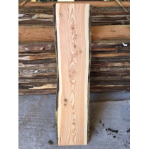 Baumscheibe, Brett, Bohle, rustikal, unbesäumt Lärche, Handwerk, Massivholz 150x20-25x2,5cm