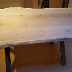 Kundenprojekt: Tisch aus Eichenbohlen-Set!