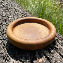 Hochwertige Holzschale mit dickem Rand aus Eiche gefräst, geölt, 18 cm Durchmesser