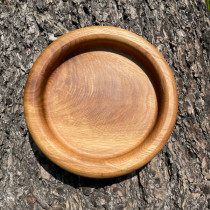 Hochwertige Holzschale mit dickem Rand aus Eiche gefräst, geölt, 18 cm Durchmesser