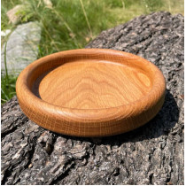 Hochwertige Holzschale mit dünnem Rand aus Eiche gefräst, geölt, 18 cm Durchmesser