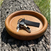 Hochwertige Holzschale mit dünnem Rand aus Eiche gefräst, geölt, 18 cm Durchmesser
