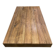 Eiche 8cm, Altholz-Stil, Industrial, Waschtisch, Tischplatte, Antik, STRUKTUR, Maße wählbar