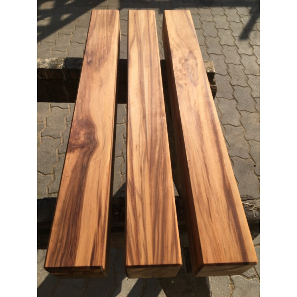 Amberholz, Satin Walnut, Tischbein, Kantholz, geölt, mit Fase, verleimt, Länge wählbar