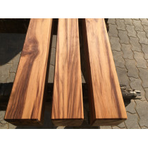 Amberholz, Satin Walnut, Tischbein, Kantholz, geölt, mit Fase, verleimt, Länge wählbar