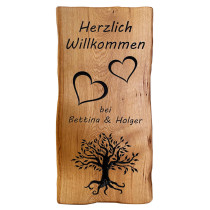 Holzschild mit individueller Gravur, Gartenschild, Firmenlogo, Türschild, Willkommensschild, Dekoschild, CNC gefräst