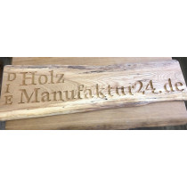 Eiche mit ihrem Logo, gefräst, geschliffen, geölt, 100x30x3cm
