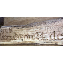 Eiche mit ihrem Logo, gefräst, geschliffen, geölt, 100x30x3cm