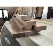 3 Stück, Eiche, Leiste, Kantholz, 100x6x4cm, vierseitig gehobelt, naturbelassen