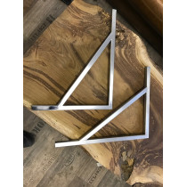 2 x Edelstahl Konsole, Wandkonsole, Halterung, Wandhalterung, Waschtisch, handgefertigt, rostfrei, 45 x 35 cm