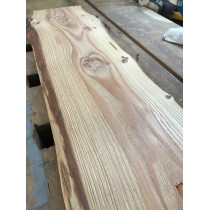 STRUKTURIERT, Baumscheibe, Brett, Bohle, rustikal, unbesäumt Lärche, Massivholz 100x25x2,5cm