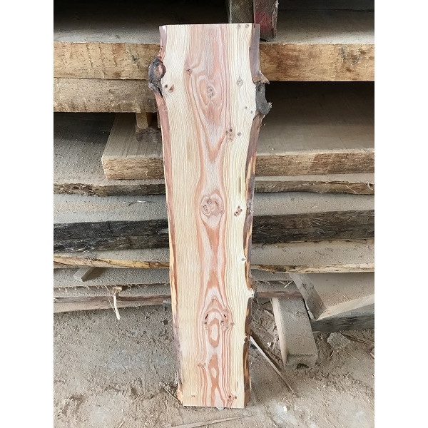 STRUKTURIERT, Baumscheibe, Brett, Bohle, rustikal, unbesäumt Lärche, Massivholz 100x25x2,5cm