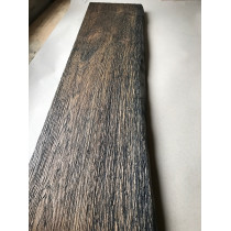 Altholz-Stil, Regal, Ablage, STRUKTURIERT, GEBÜRSTET, Baumkante, Eiche, schwarz (BLACK) geölt, 60x15x3cm