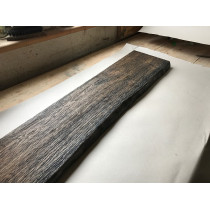 Altholz-Stil, Regal, Ablage, STRUKTURIERT, GEBÜRSTET, Baumkante, Eiche, schwarz (BLACK) geölt, 60x15x3cm