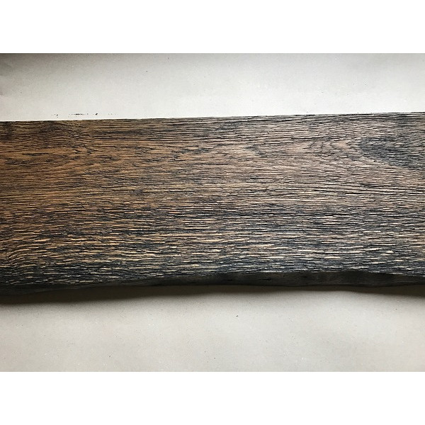 Altholz-Stil, Regal, Ablage, STRUKTURIERT, GEBÜRSTET, Baumkante, Eiche, schwarz (BLACK) geölt, 60x15x3cm