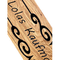 Kaufmannsladen Schild, Holzschild, Eiche, Gravur, personalisiert, CNC gefräst, Wunschmaße möglich