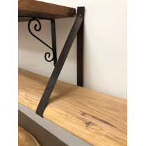 2 Stück Lederriemen, Regalhalter, Regalträger, Regalaufhängung, skandinavisch, Landhaus, dunkelbraun, 100x2,5cm