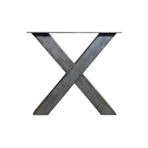 2 Stück X-Tischbein aus Rohstahl, Tischgestell, Tischuntergestell, Tischkufen, 72x66cm