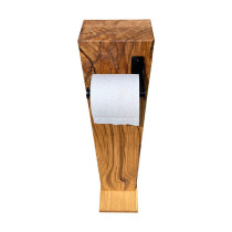 Rustikaler Toilettenpapierhalter aus massiver Eiche, Klopapierhalter, WC, Bad, 80cm