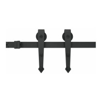 Schiebetürsystem, Schiebetürbeschlag, schwarz, Stahl, pulverbeschichtet, 200 cm Länge