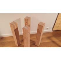 Tischbein, Tischfuß, 4er Set Lärche, rustikal, hochwertig verleimt 70cm 6/6