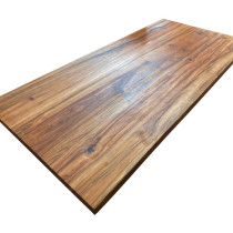 Amberholz, Satin Walnut, Red Gum, Tischplatte, verleimt, astig, rustikal, geölt, Maße wählbar