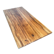 Amberholz, Satin Walnut, Red Gum, Tischplatte, verleimt, astig, rustikal, geölt, Maße wählbar