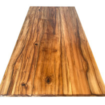 Amberholz, Satin Walnut, Red Gum, Tischplatte, verleimt, astig, rustikal, geölt, Maße wählbar