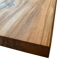 Amberholz, Satin Walnut, Red Gum, Tischplatte, verleimt, astig, rustikal, geölt, Maße wählbar