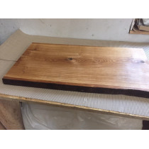 Küchenarbeitsplatte, Waschtischplatte, Tischplatte, Vollholz, einseitige Baumkante 200x65-70x4,5cm geölt