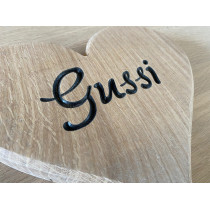 Holzherz mit individueller Gravur, personalisiert, Name, Datum, Schriftzug gefräst, 20x20x3cm