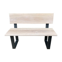 Sitzbank Set mit Lehne und Sitzfläche aus Eiche (weiß geölt) und Rohstahlkufen, Länge wählbar Sitzbank Set mit Lehne und Sitzfläche aus Eiche (weiß geölt) und Rohstahlkufen, Länge wählbar