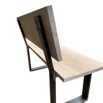 Sitzbank Set mit Lehne und Sitzfläche aus Eiche (weiß geölt) und Rohstahlkufen, Länge wählbar Sitzbank Set mit Lehne und Sitzfläche aus Eiche (weiß geölt) und Rohstahlkufen, Länge wählbar