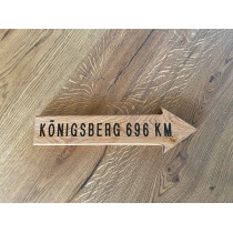 Wegweiser, Holzschild, Wunschtext möglich, Eiche, CNC gefräst