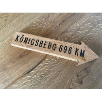 Wegweiser, Holzschild, Wunschtext möglich, Eiche, CNC gefräst
