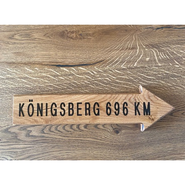 Wegweiser, Holzschild, Wunschtext möglich, Eiche, CNC gefräst