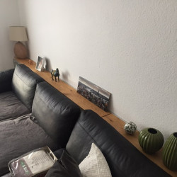 Kundenprojekt: Wohnzimmerablage aus Eichenbohlen!